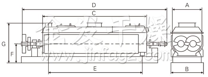 空心槳葉干燥機(jī)結(jié)構(gòu)示意圖